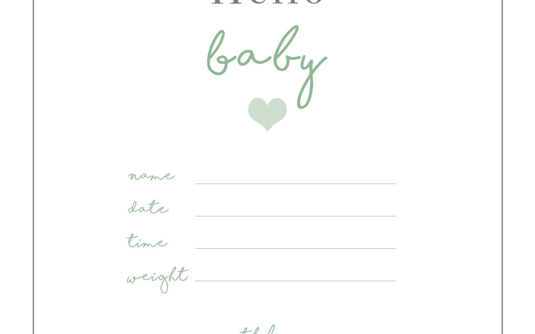 Free Baby Announcement Card – Hello Baby!